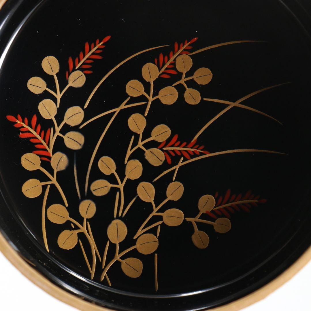 野村政寛(香庵)作 竹塗鈴虫蒔絵 雪吹 薄茶器 茶道具 共箱　V923