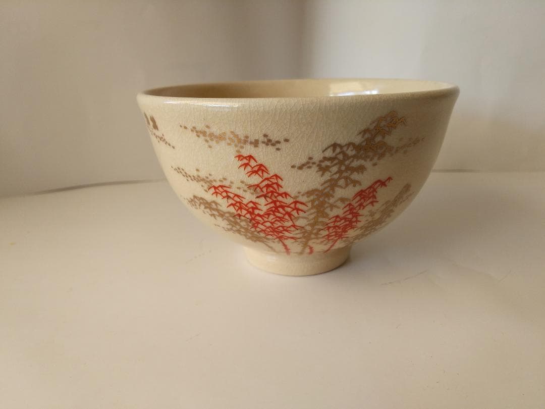 薩摩 錦江窯 野崎錦正 作 茶碗 共布 共箱 栞 茶道具 茶器 抹茶碗 美品