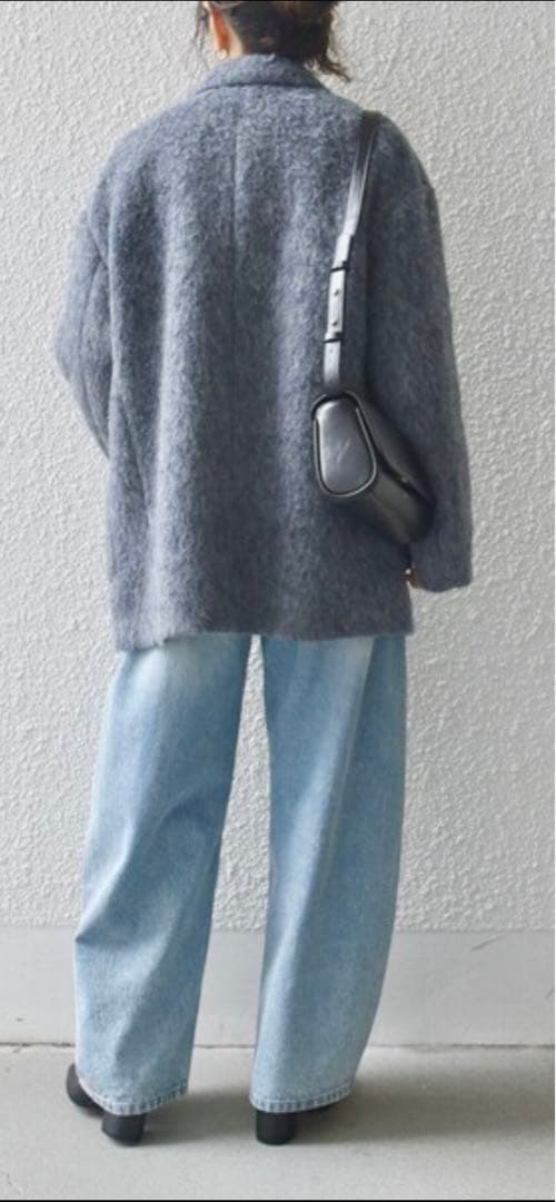 ウールミックスシャギーシングルコート