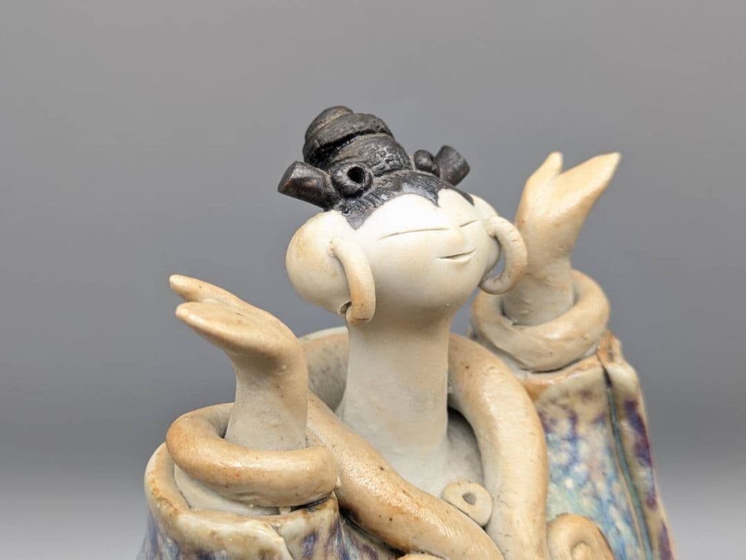 青芳人形 初代青芳 念ずれば花ひらく 砥部焼 置物 坂村真民 森本青芳