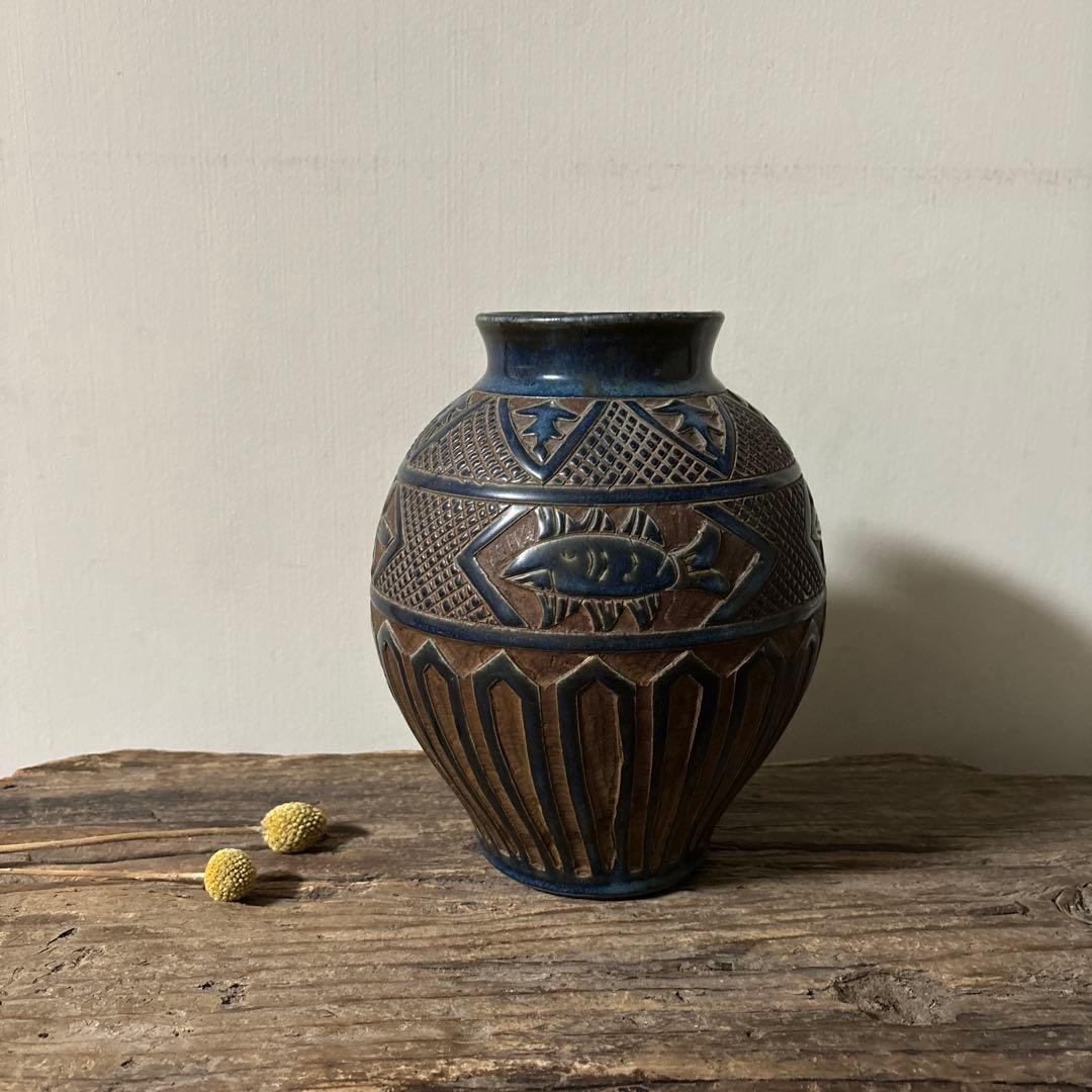 琉球　古典焼　小壺　④ 壺屋焼　やちむん　古民芸　アンティーク　骨董　検:李朝.