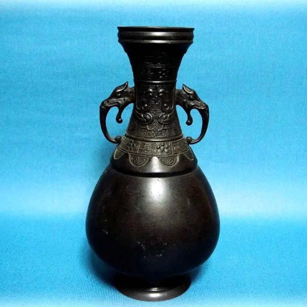 419『中国美術 唐銅 壺』　　/骨董品 古美術 古玩 アンティーク