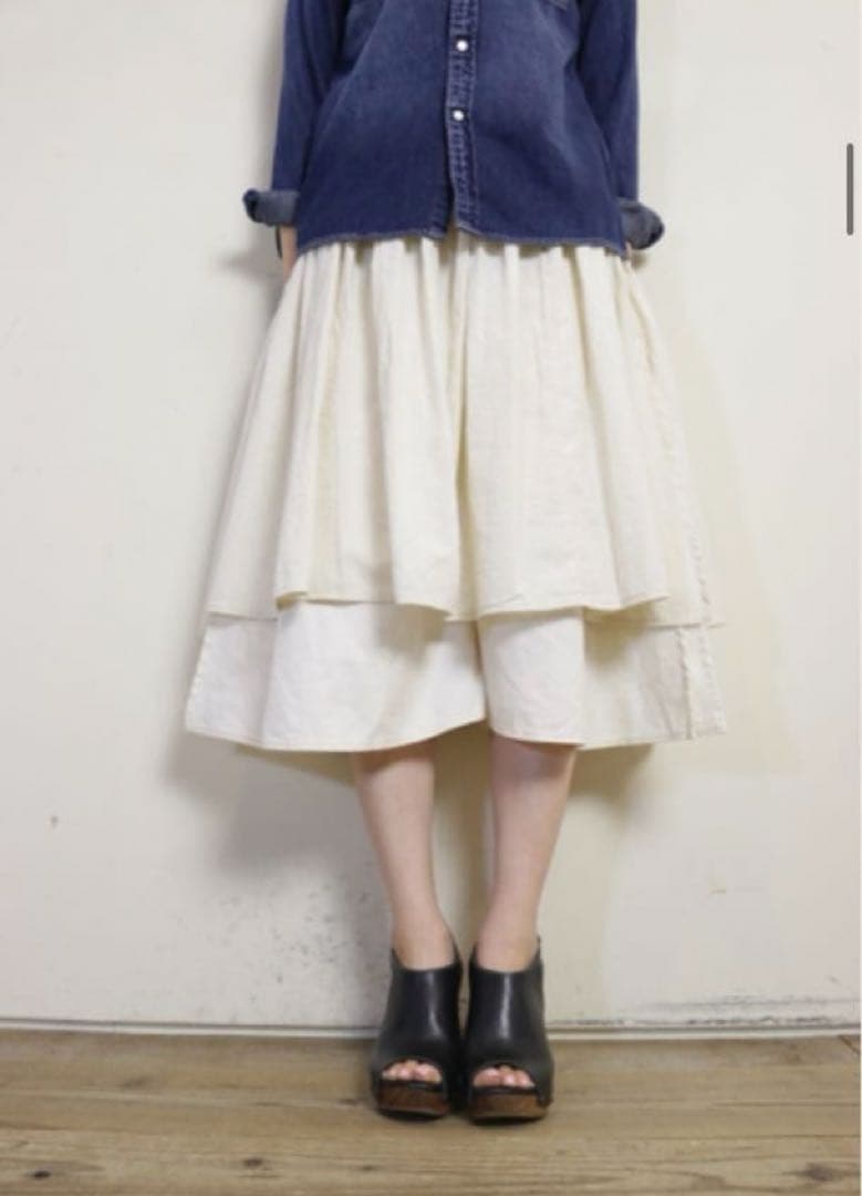 未使用タグ付★KAPITAL★コーデュロイ×麻スレキフリルパンツ★きなり★1