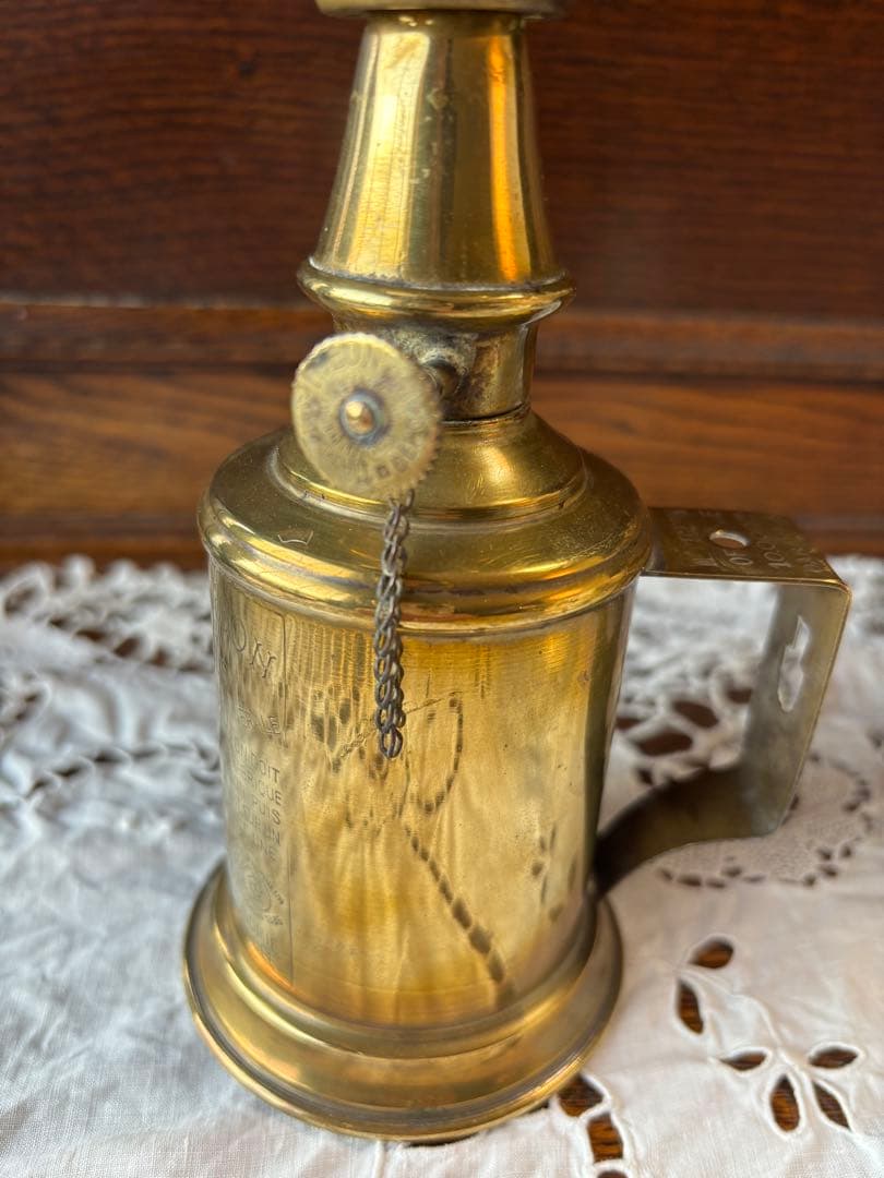 フランスアンティーク 真鍮製クラシックオイルランプ