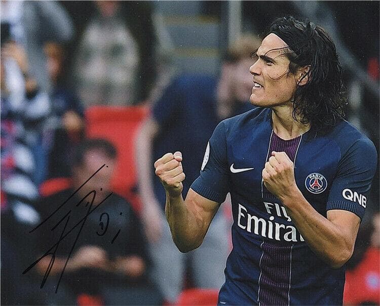 直筆サイン入り写真 エディンソン・カバーニ パリ・サンジェルマンFC SA鑑定済