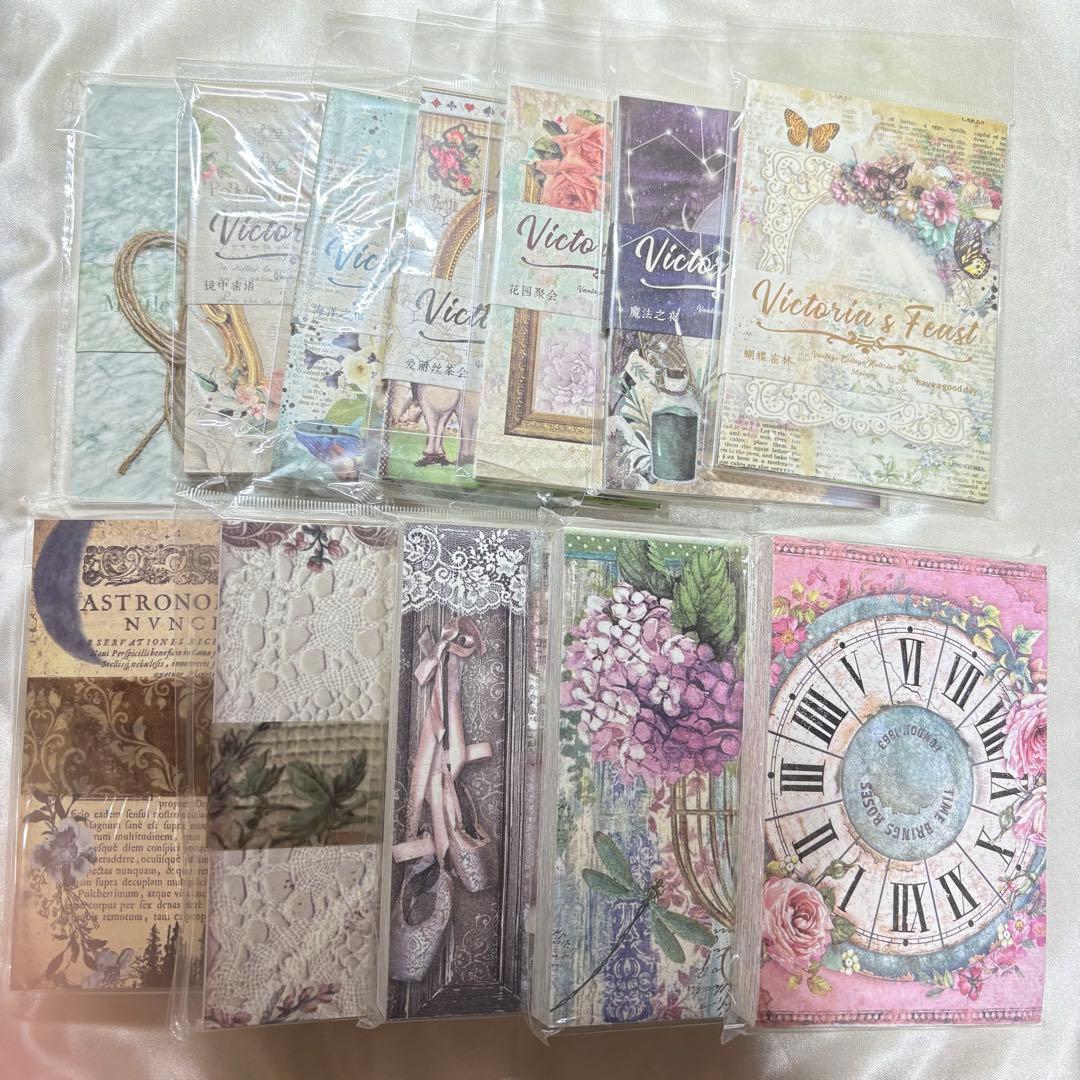 コラージュ素材 まとめ売り 紙もの　メモ 80サイズ段ボールいっぱい