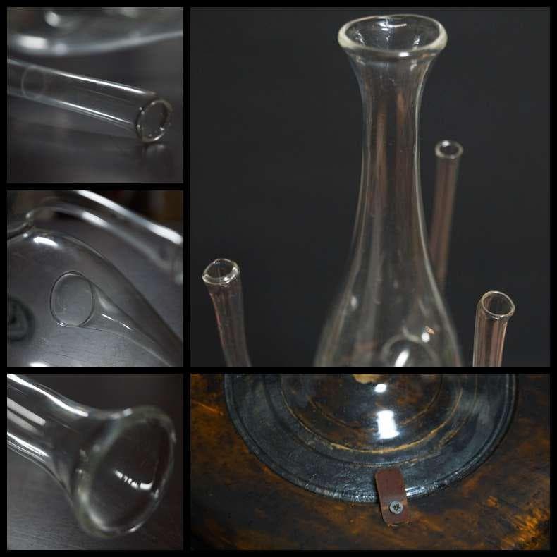 フランスLA MAISON DE L'ETAINガラス製オイルランプ/花器飾物