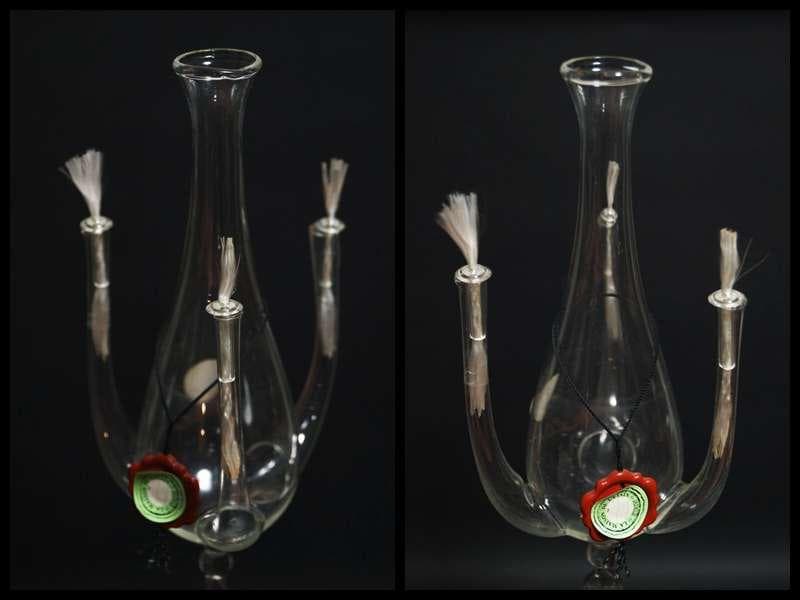 フランスLA MAISON DE L'ETAINガラス製オイルランプ/花器飾物