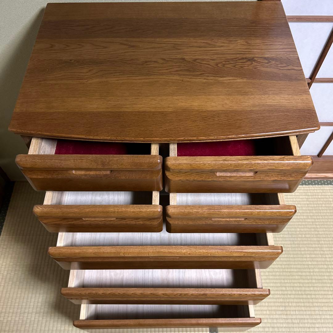 木製キャビネット 7引き出し ブラウン