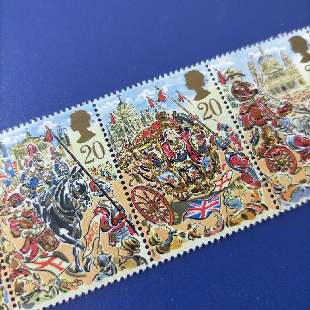 まとめ済6247 外国切手 イギリス 1989年 ロンドン市長就任パレード5連刷