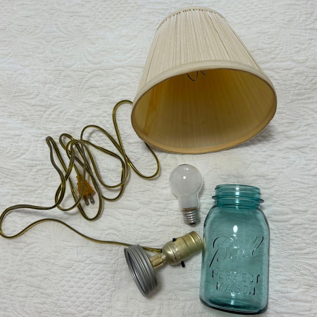 最安値【メイソンジャー　シェード付テーブルライト】ヴィンテージ【プレ付】美品