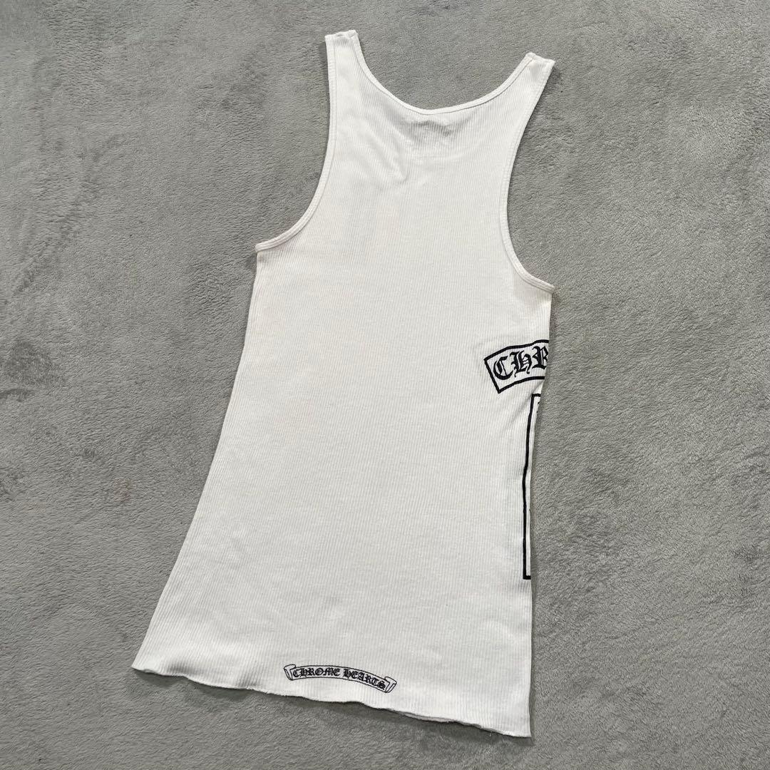 クロムハーツ　ヴァーティカル サイドロゴ タンクトップ ホワイト　S