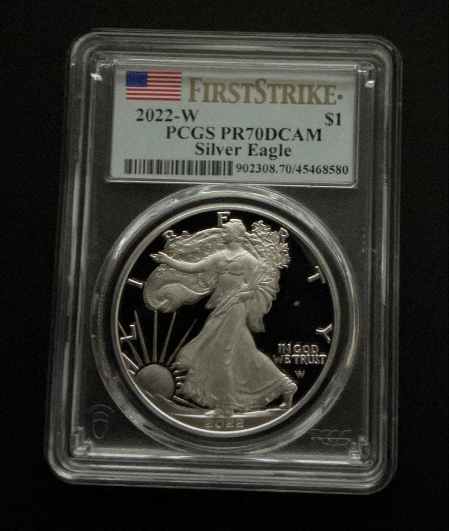 【最高鑑定】2022-W アメリカ イーグル銀貨 PCGS PR70 DCAM