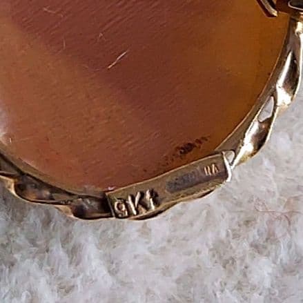 ヴィンテージ　女性　カメオ　9K ペンダントトップ&ブローチ