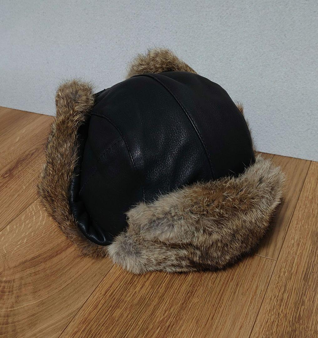 MAD BOMBER マッドボンバー 本革フライトキャップ ラビットファー