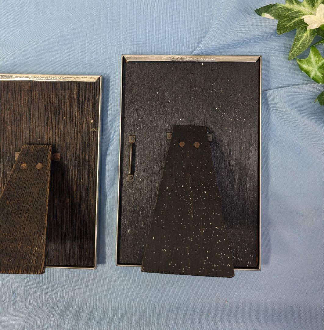 イギリス アンティーク クロームメッキ フォトフレーム ２個セット