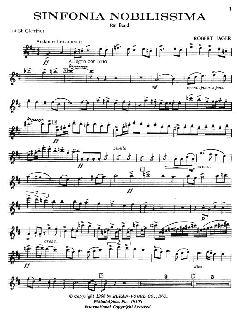 値下げ【吹奏楽・楽譜】シンフォニア・ノビリッシマ（スコア・パート譜セット）