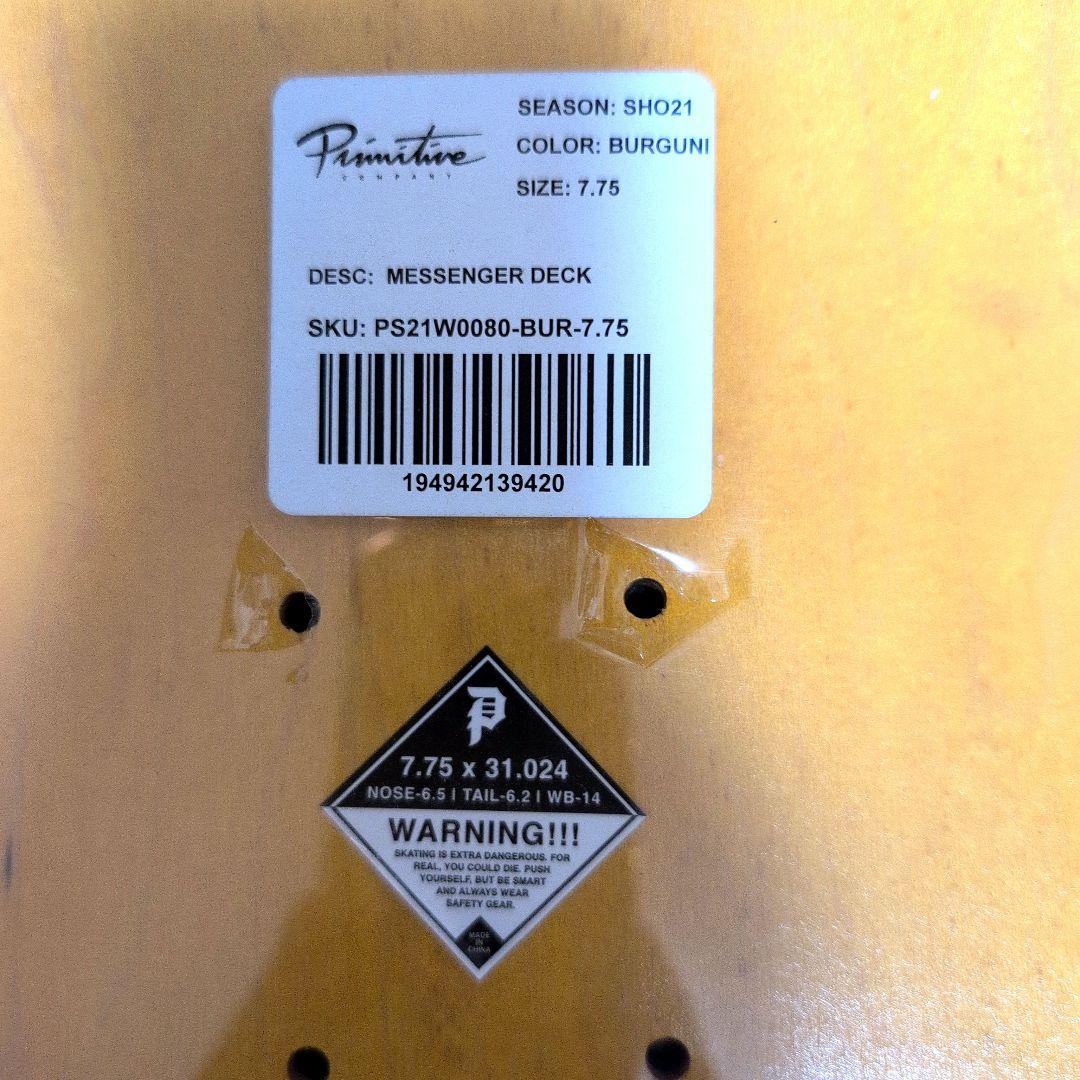 Primitive Skateboarding デッキ 新品　7.75インチ