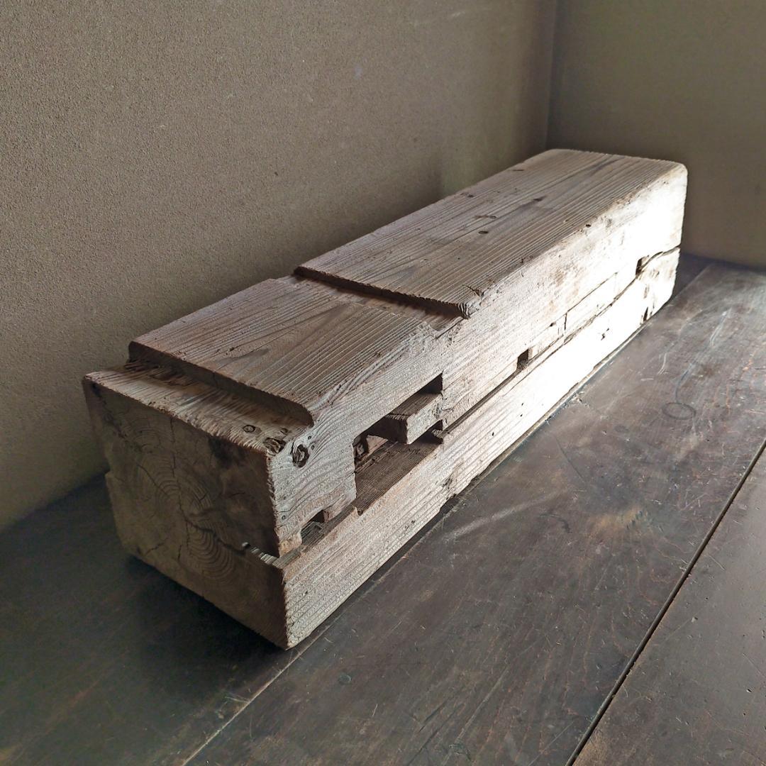 【送料込み】【古材 ⑧　角材・柱材　ホゾ穴　古道具 アンティーク オブジェ】