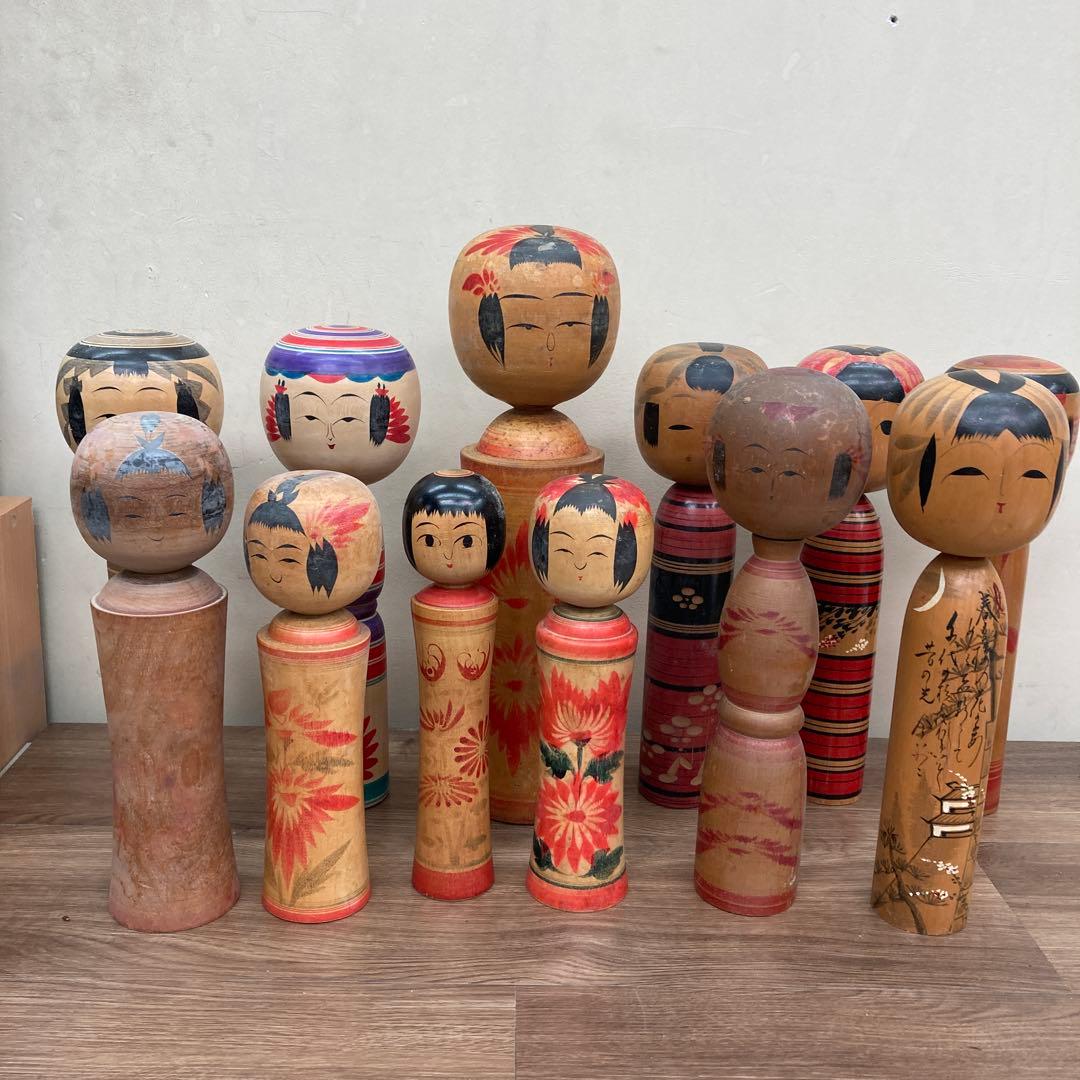 D-3 【11点まとめ売り】伝統工芸品 こけし 時代物 創作こけし 民芸品 レ