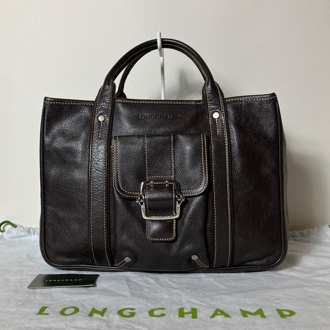 2512-30｜美品｜ロンシャン ハンドバッグ レザー ダークブラウン