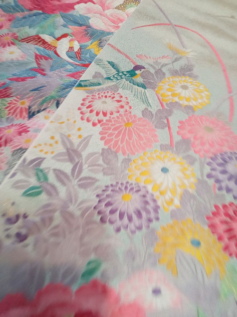 新品！正絹　豪華花刺繍の袋帯