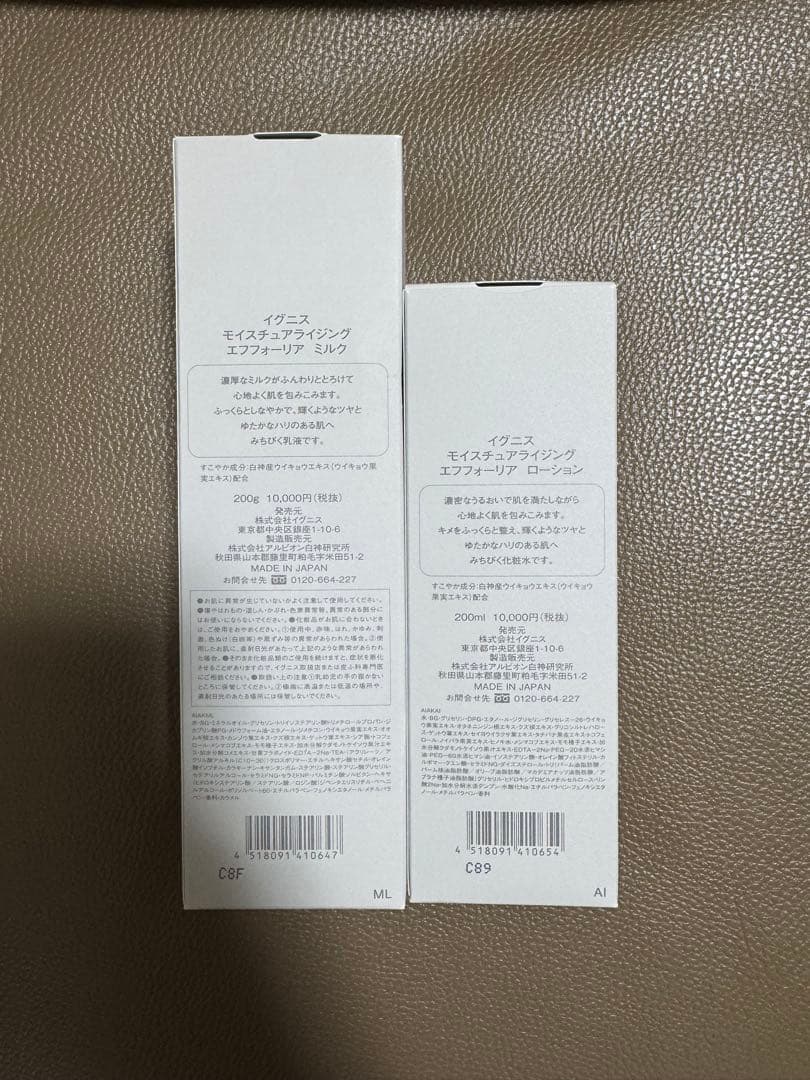 エフフォーリアミルク&ローションセット