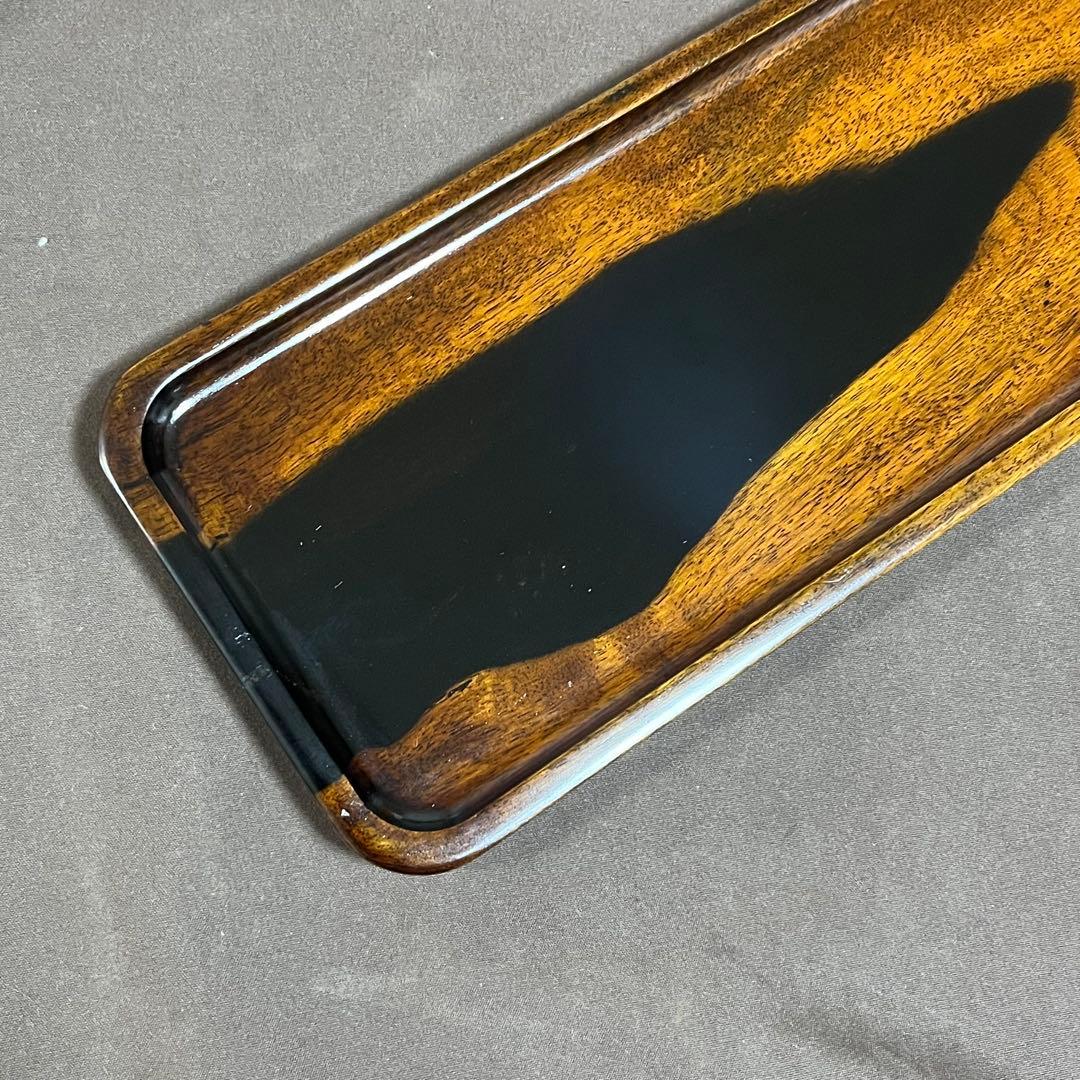 黒柿拭漆盆(くろがきふきうるしぼん)316mm×113mm×16mm　№9206