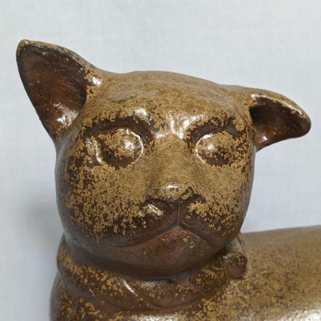 岡山県重要無形文化財 浦上善次 備前焼 甲戌 共箱共布栞 干支置物 犬 イヌ