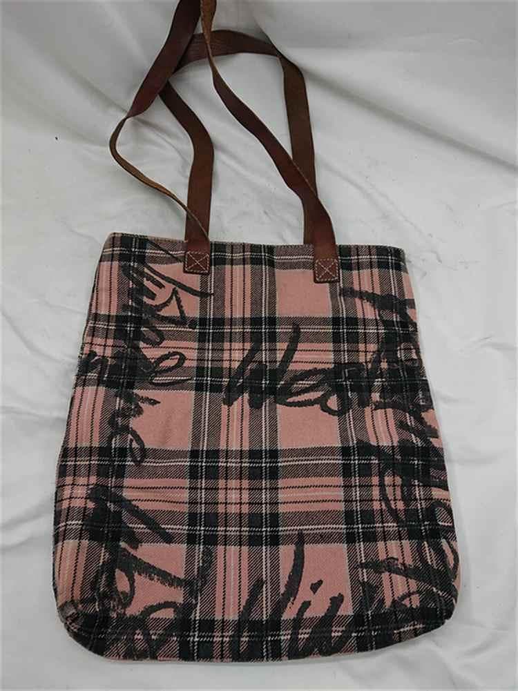 ◎ヴィヴィアン・ウエストウッド チェック柄トートバッグ ピンク系 レディース