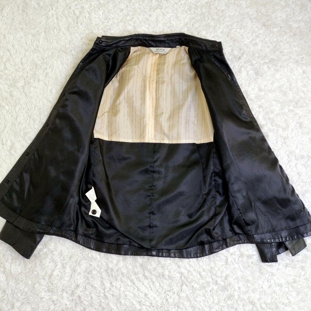 エディフィス　レザージャケット　ラムレザー　シープスキン　羊　本革　ブラック