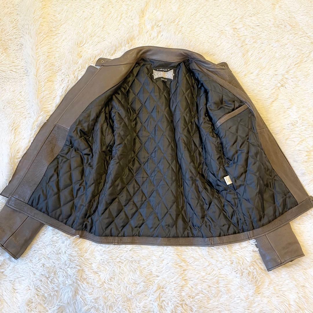 Schott★シングルライダースジャケット Lサイズ ステアハイド ブラウン系