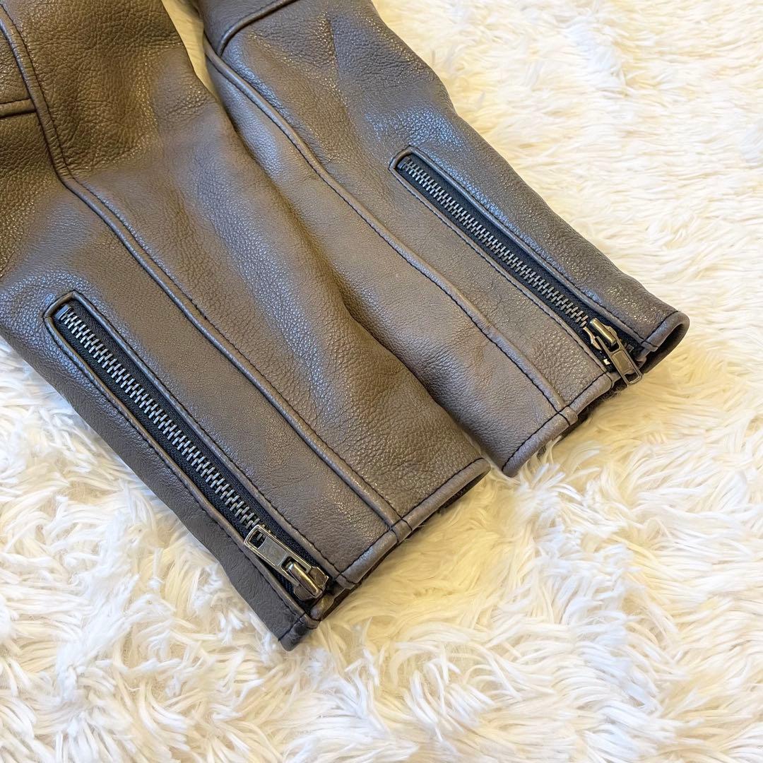 Schott★シングルライダースジャケット Lサイズ ステアハイド ブラウン系