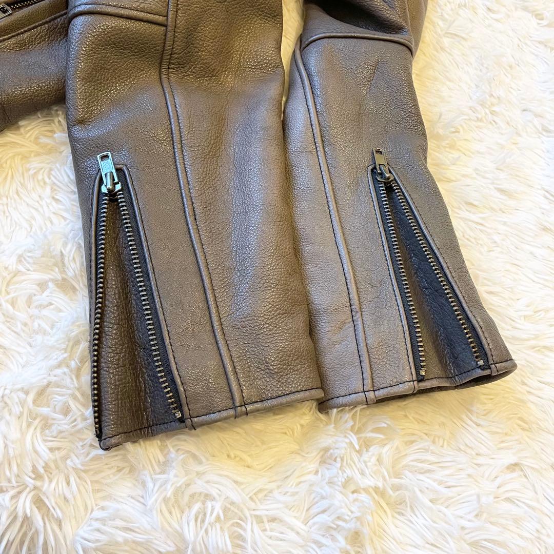 Schott★シングルライダースジャケット Lサイズ ステアハイド ブラウン系