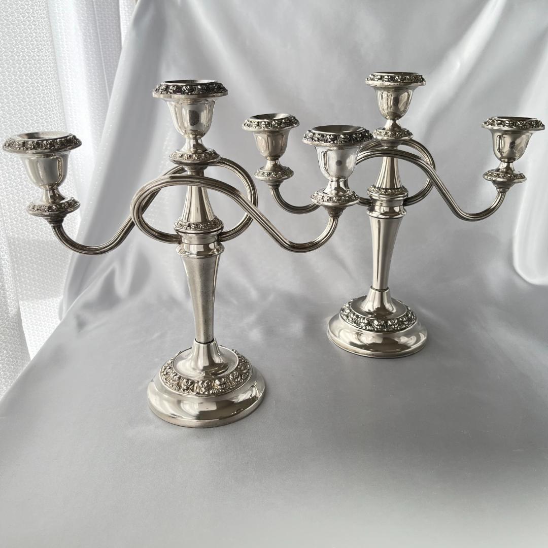 【IANTHE】 薔薇モチーフのキャンドルスタンド トリプルホルダー 2本