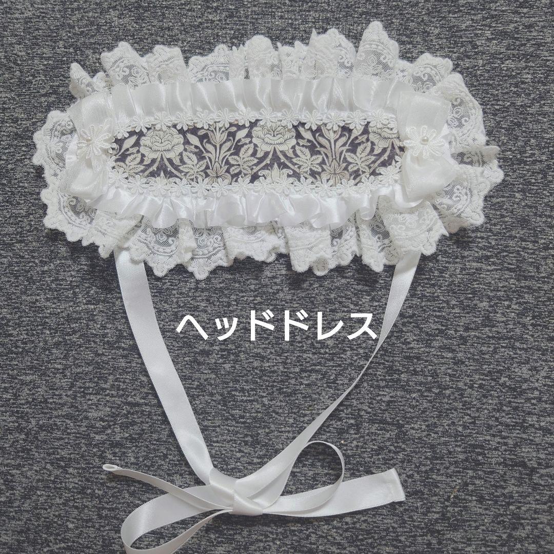 【お値下げ】３歳　フリルたっぷりレース被布エプロンとモリス調着物セット　七五三に