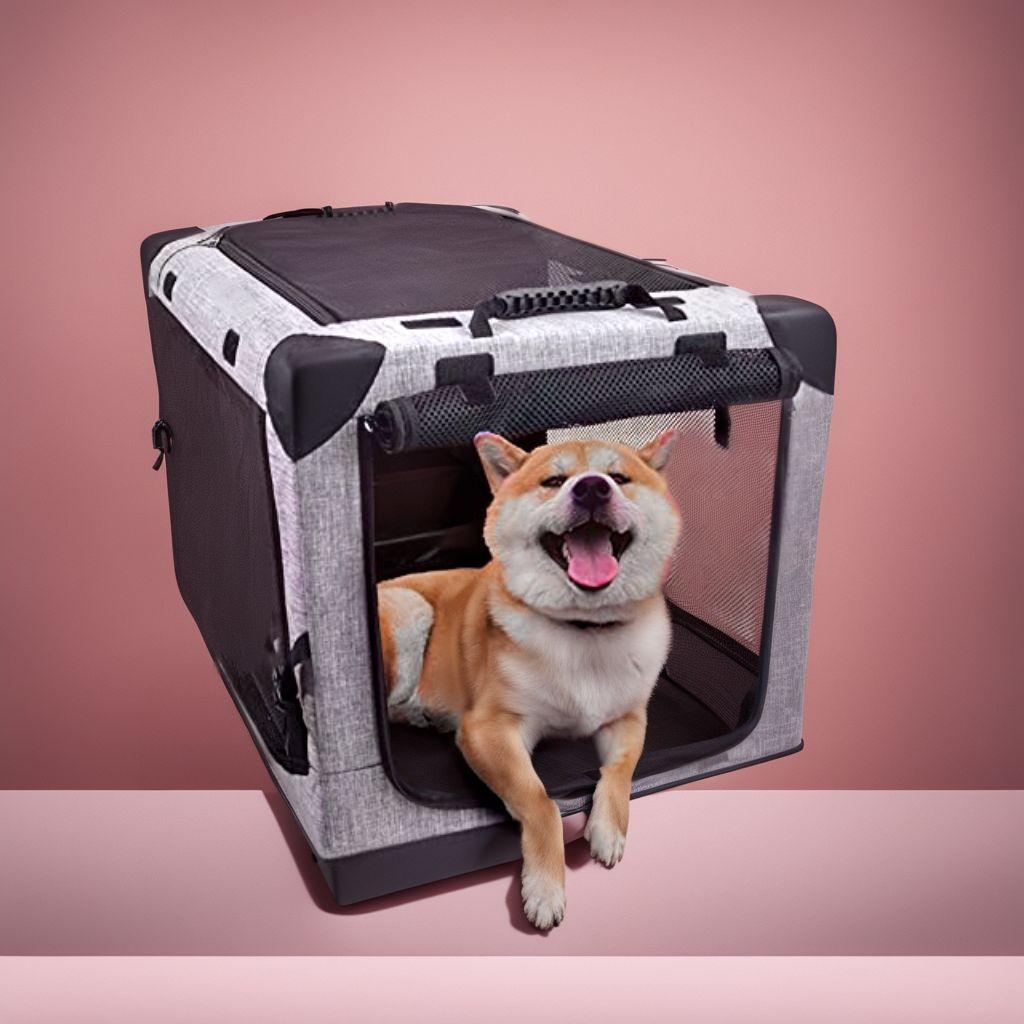 犬猫兼用 持ち手付き 折りたたみ簡単 ペットキャリ ハウス