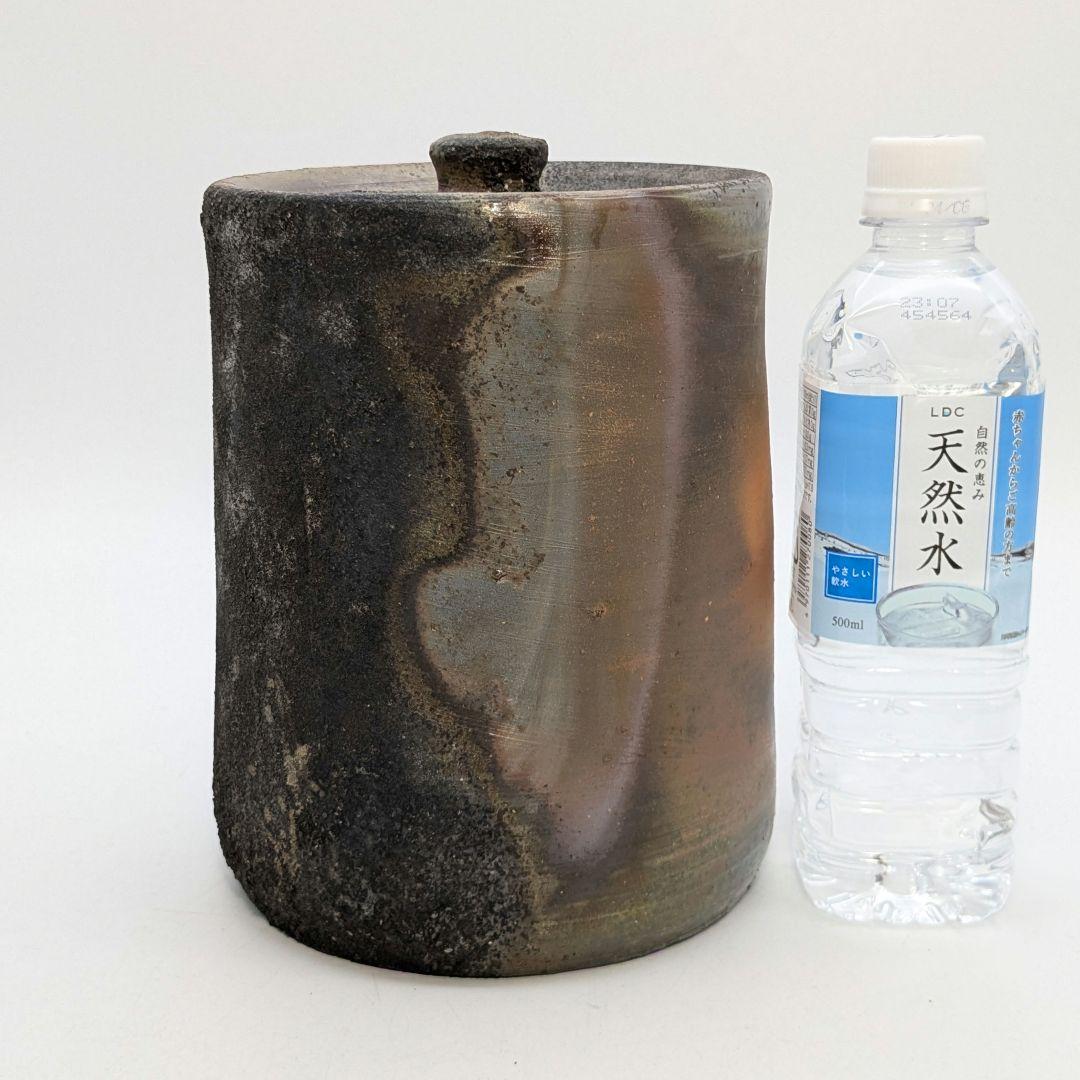 山下譲治 備前焼 窯変灰被り水指 共箱 水差し 茶道具 茶器 抹茶 食器