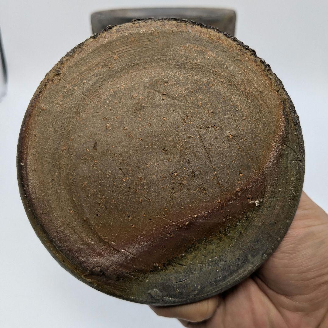 山下譲治 備前焼 窯変灰被り水指 共箱 水差し 茶道具 茶器 抹茶 食器