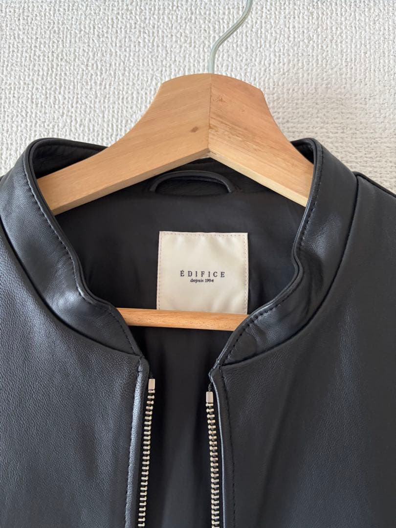 【特価】 EDIFICE稀少XLシープレザーシングルライダースジャケット