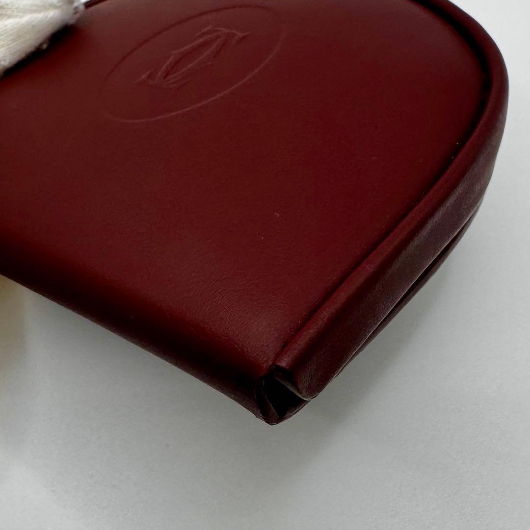 極美品 カルティエ マストライン ケース 小銭入れ レザー ボルドー