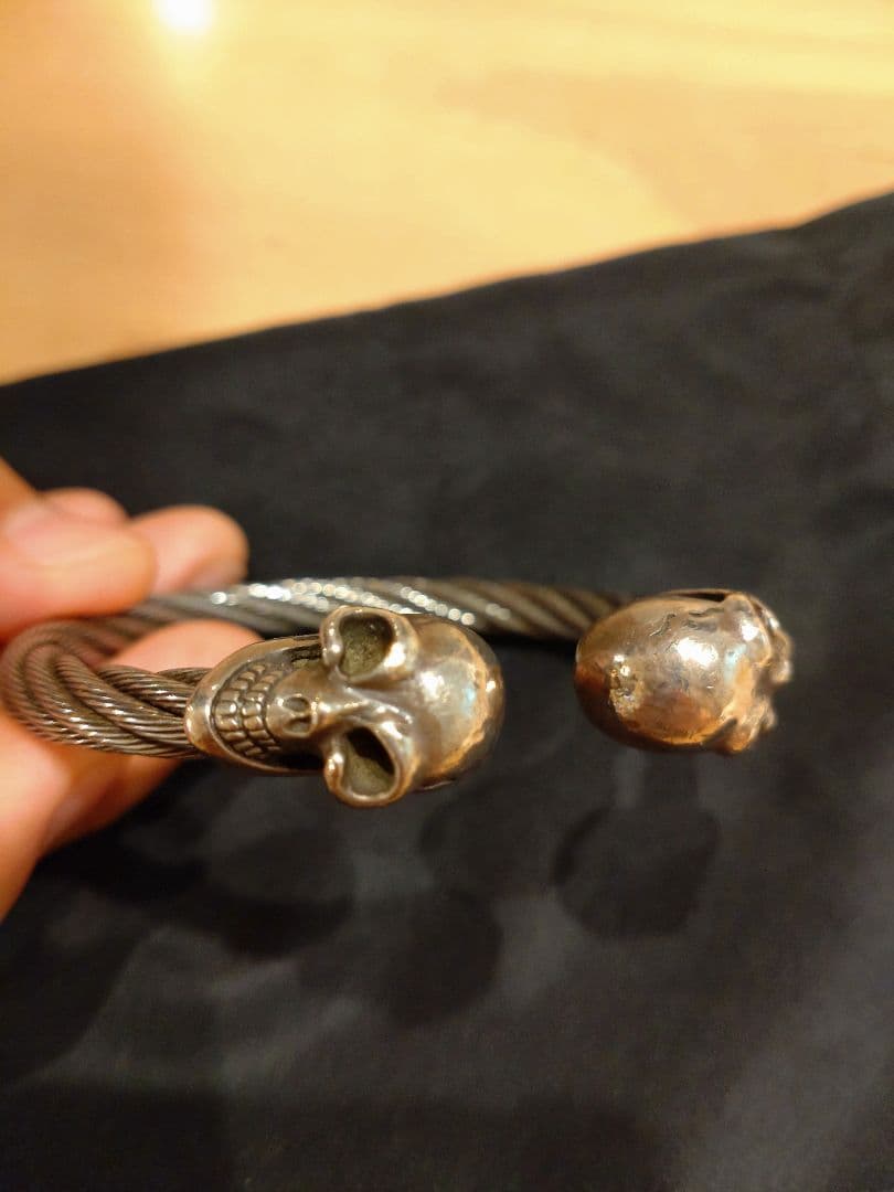 ガボール　タイプ　スカルワイヤーバングル　シルバー925