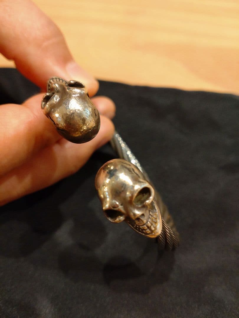 ガボール　タイプ　スカルワイヤーバングル　シルバー925