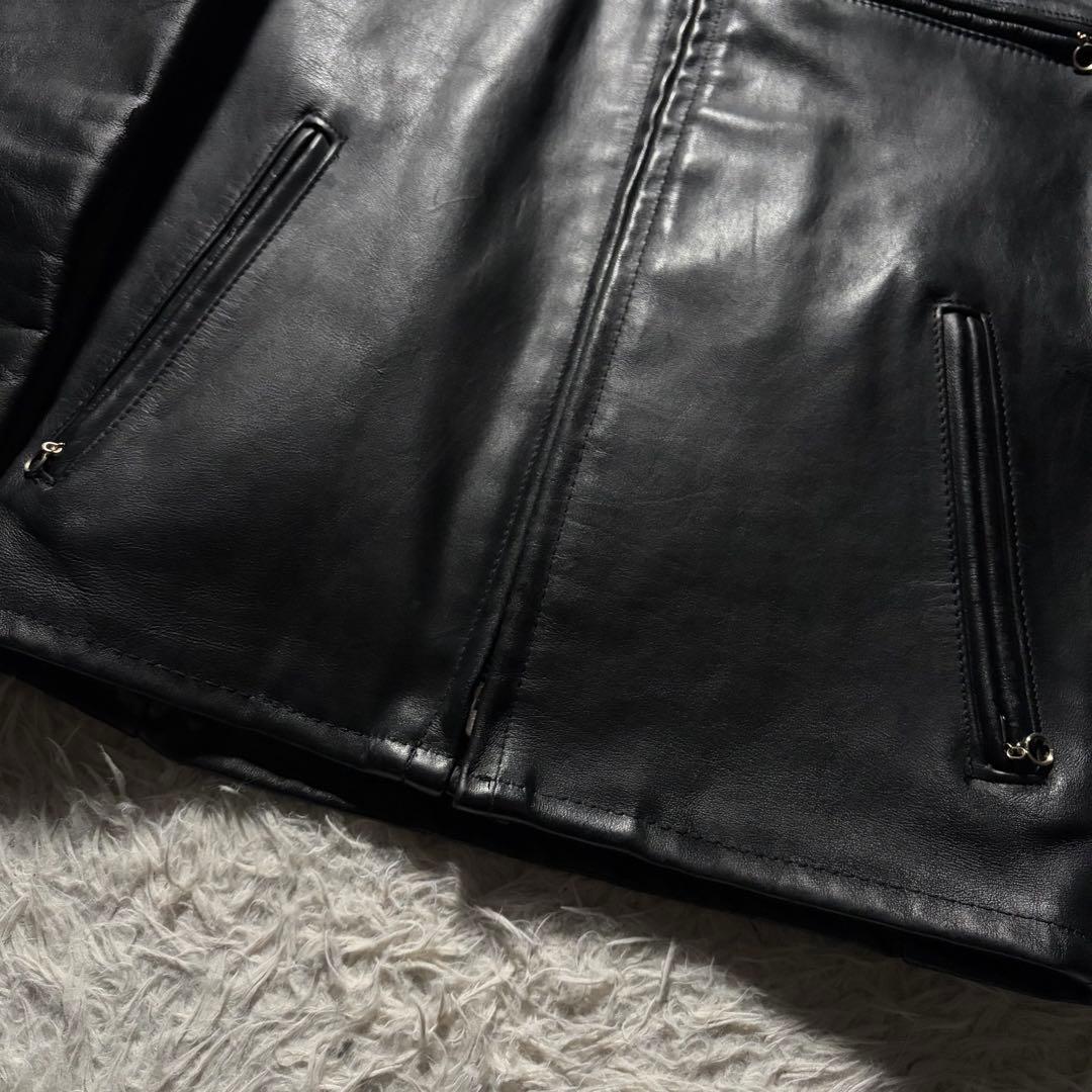 【米国製】schott ライダースジャケット　シングル　641 ブラック　本革