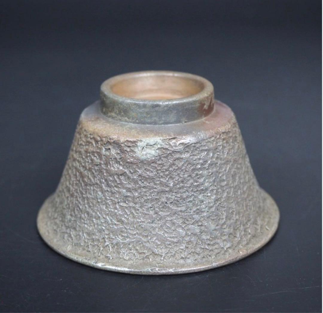 送料無料　時代物『備前金重』銘　青備前煎茶碗５客　煎茶道具