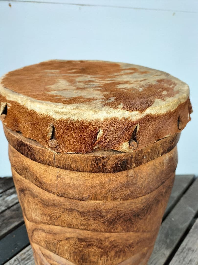 アフリカ 民族 打楽器 大型 ジャンベ 高さ67cm 打面約26cm