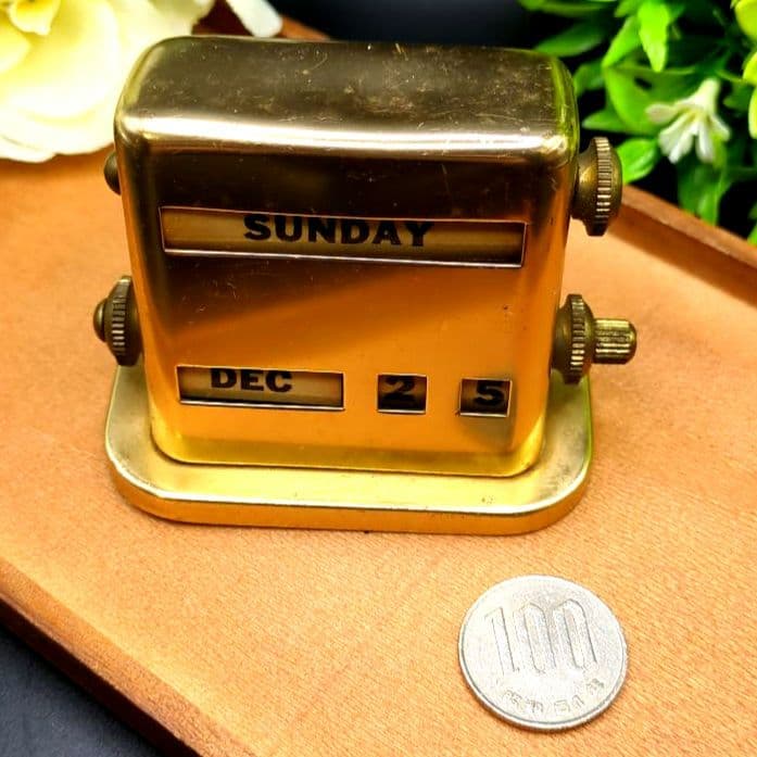 パークシャーマン デスクカレンダー 真鍮製 ヴィンテージ レトロ