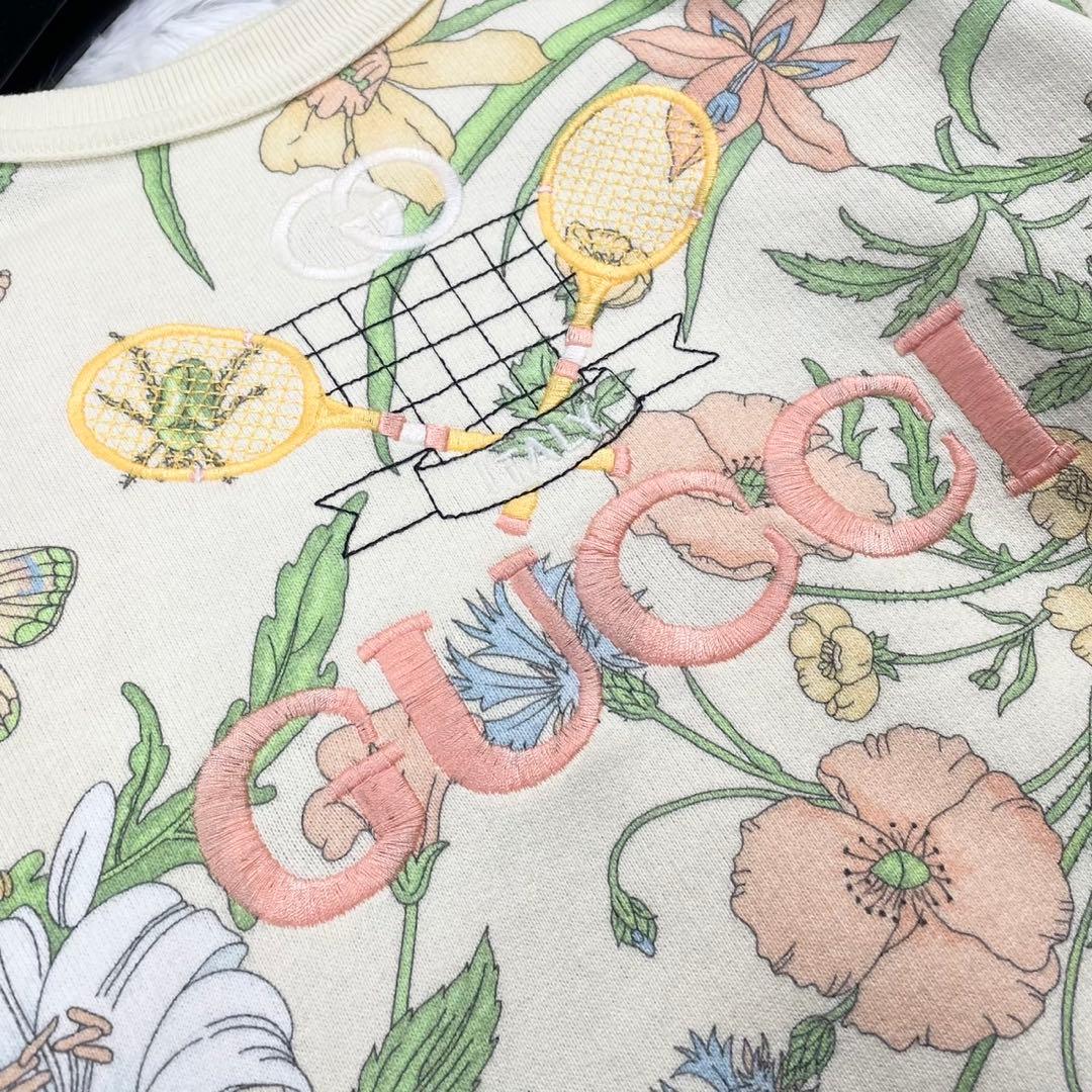 GUCCI グッチ キッズトレーナー 刺繍 GG フラワー テニス柄 サイズ6