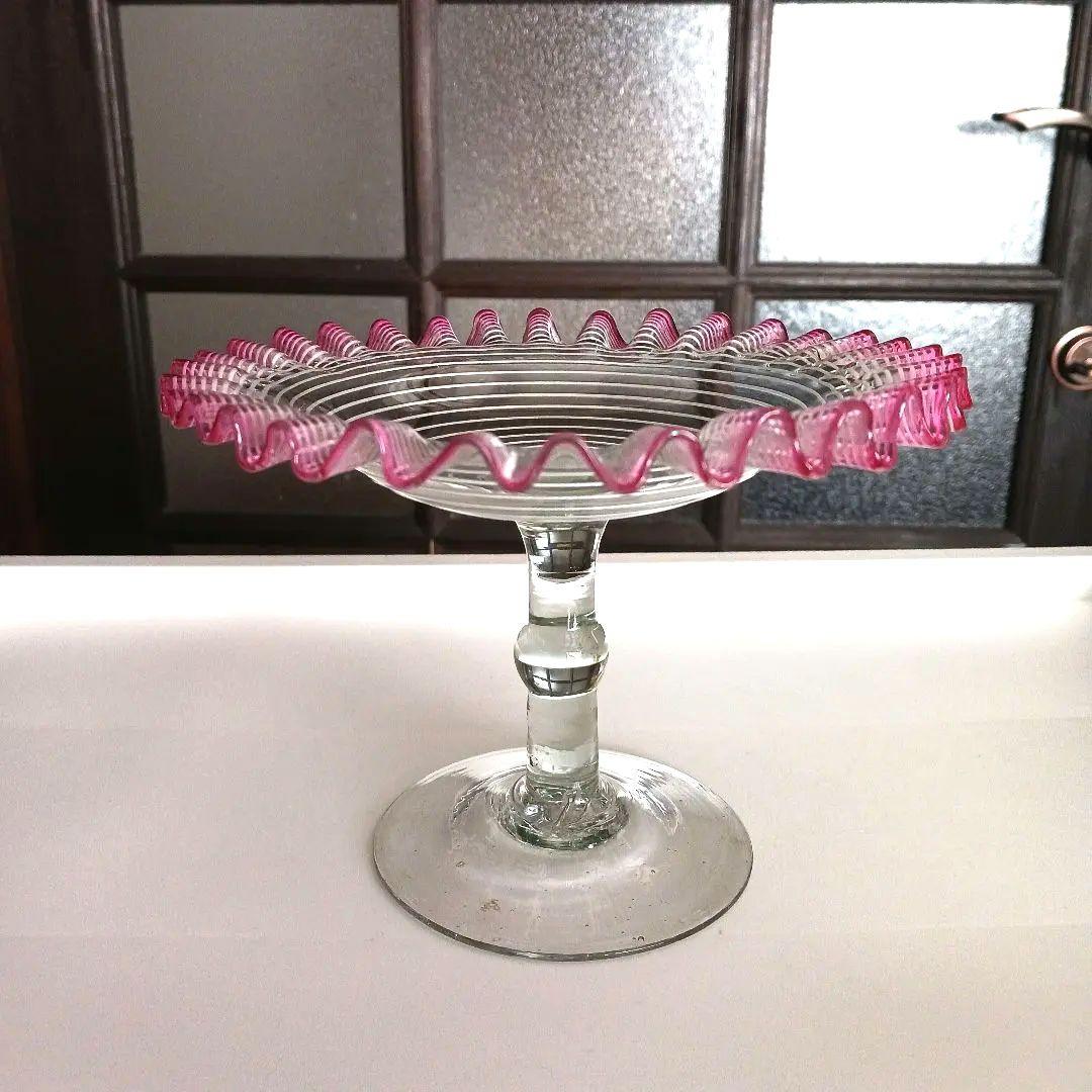 大正ガラス　コンポート　　　16センチ