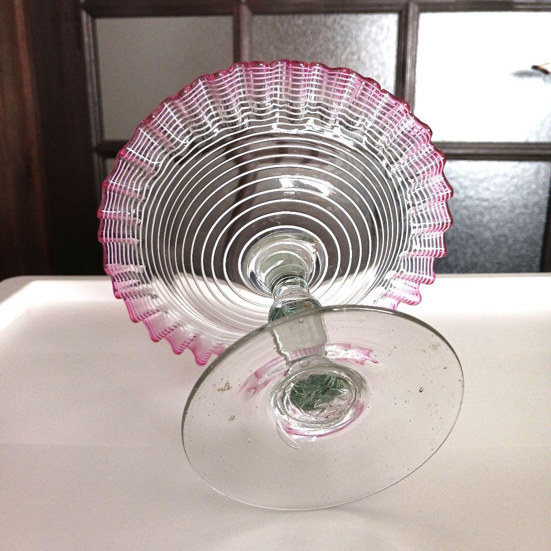 大正ガラス　コンポート　　　16センチ